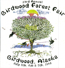 1998 Girdwood Forest Fair 23rd Annual t-shirt design