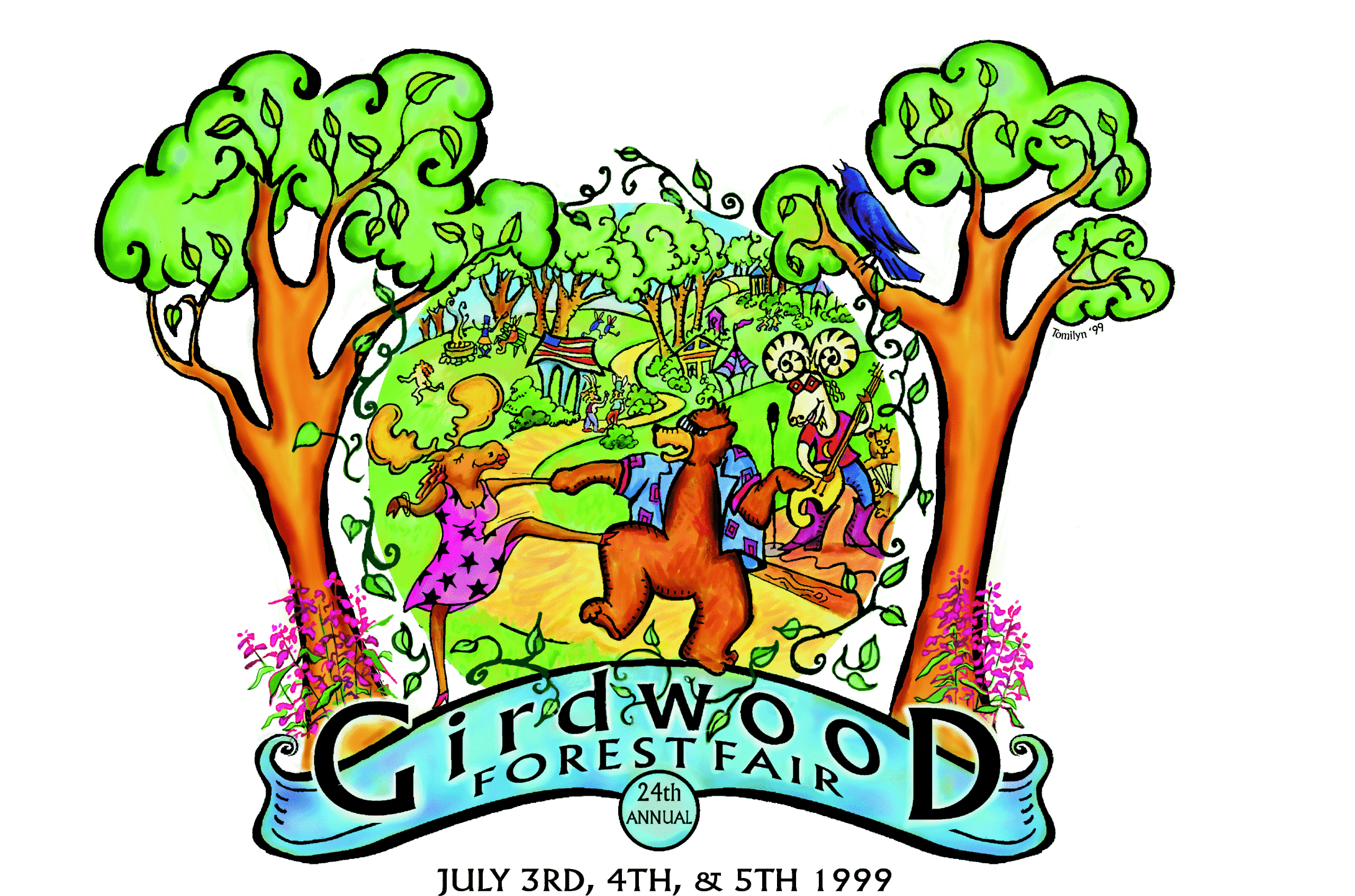 1999 Girdwood Forest Fair 24th Annual t-shirt design