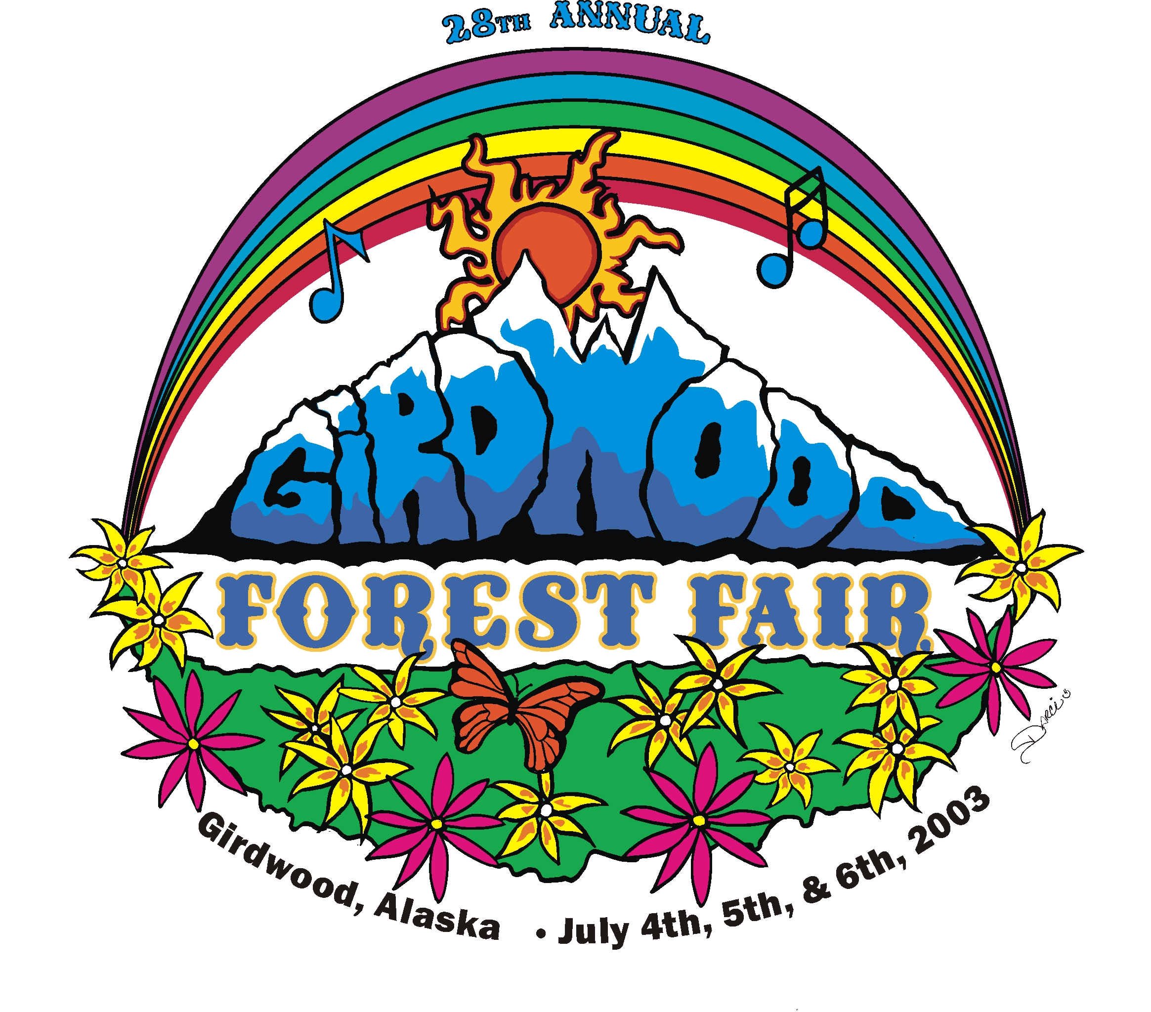 2003 Girdwood Forest Fair 28th Annual t-shirt design
