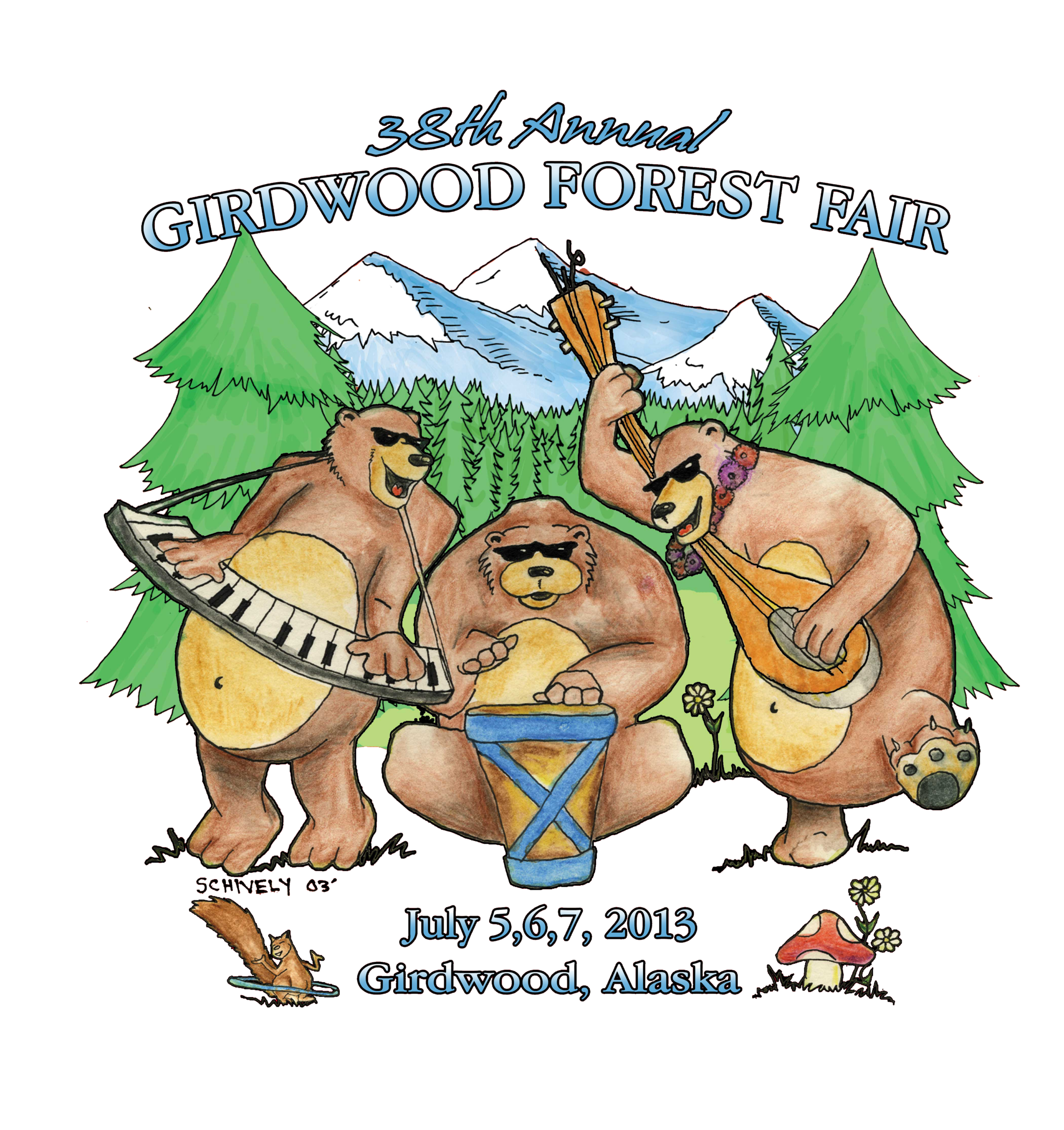 2013 Girdwood Forest Fair 38th Annual t-shirt design