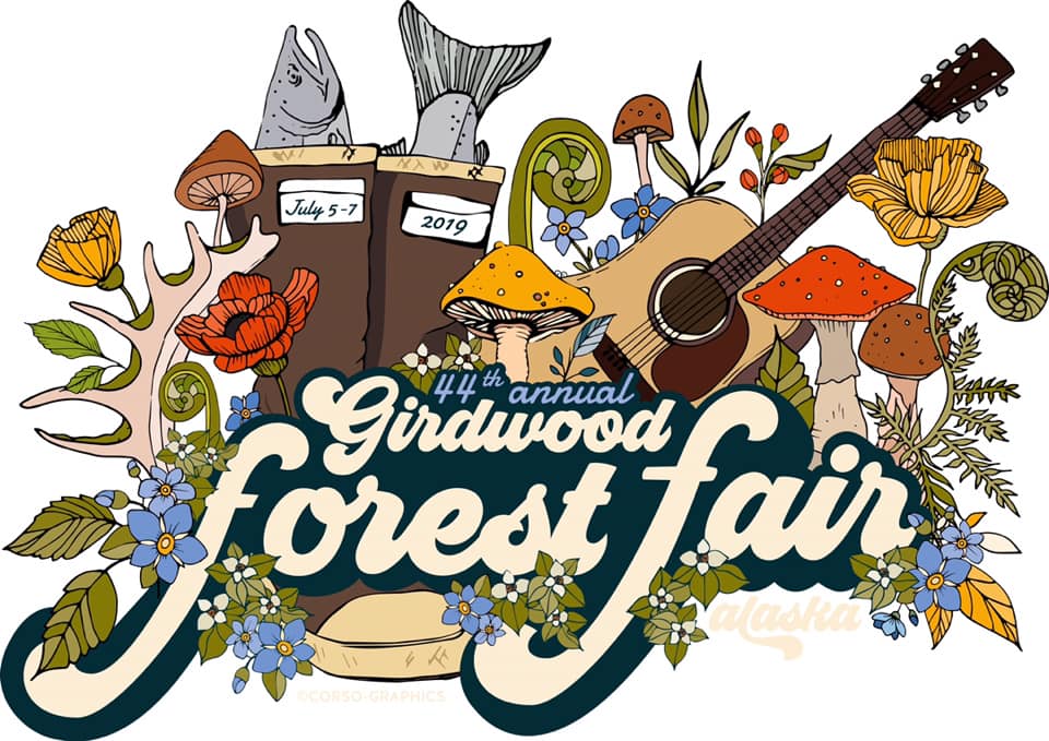 2019 Girdwood Forest Fair 44th Annual t-shirt design