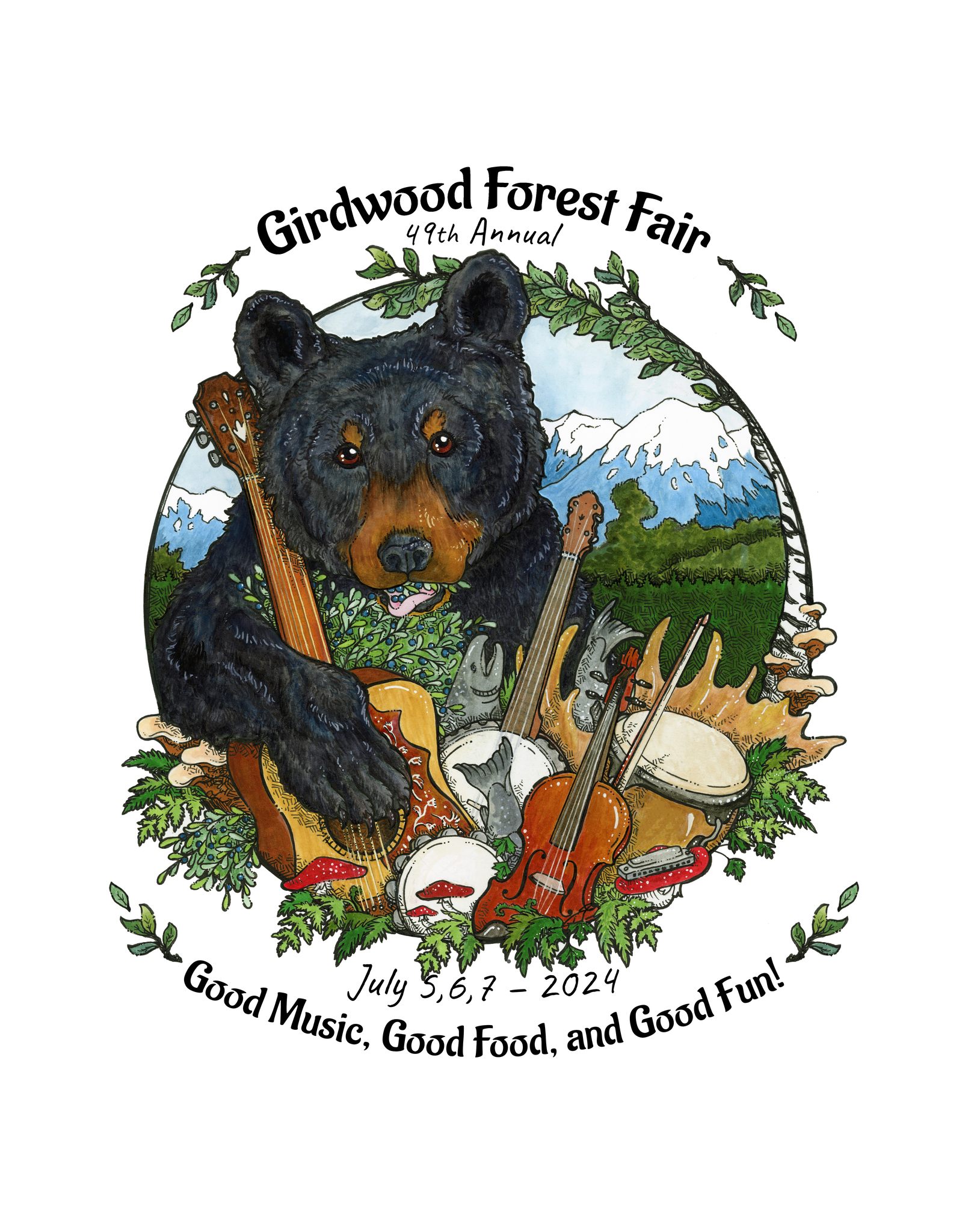 2024 Girdwood Forest Fair 49th Annual t-shirt design