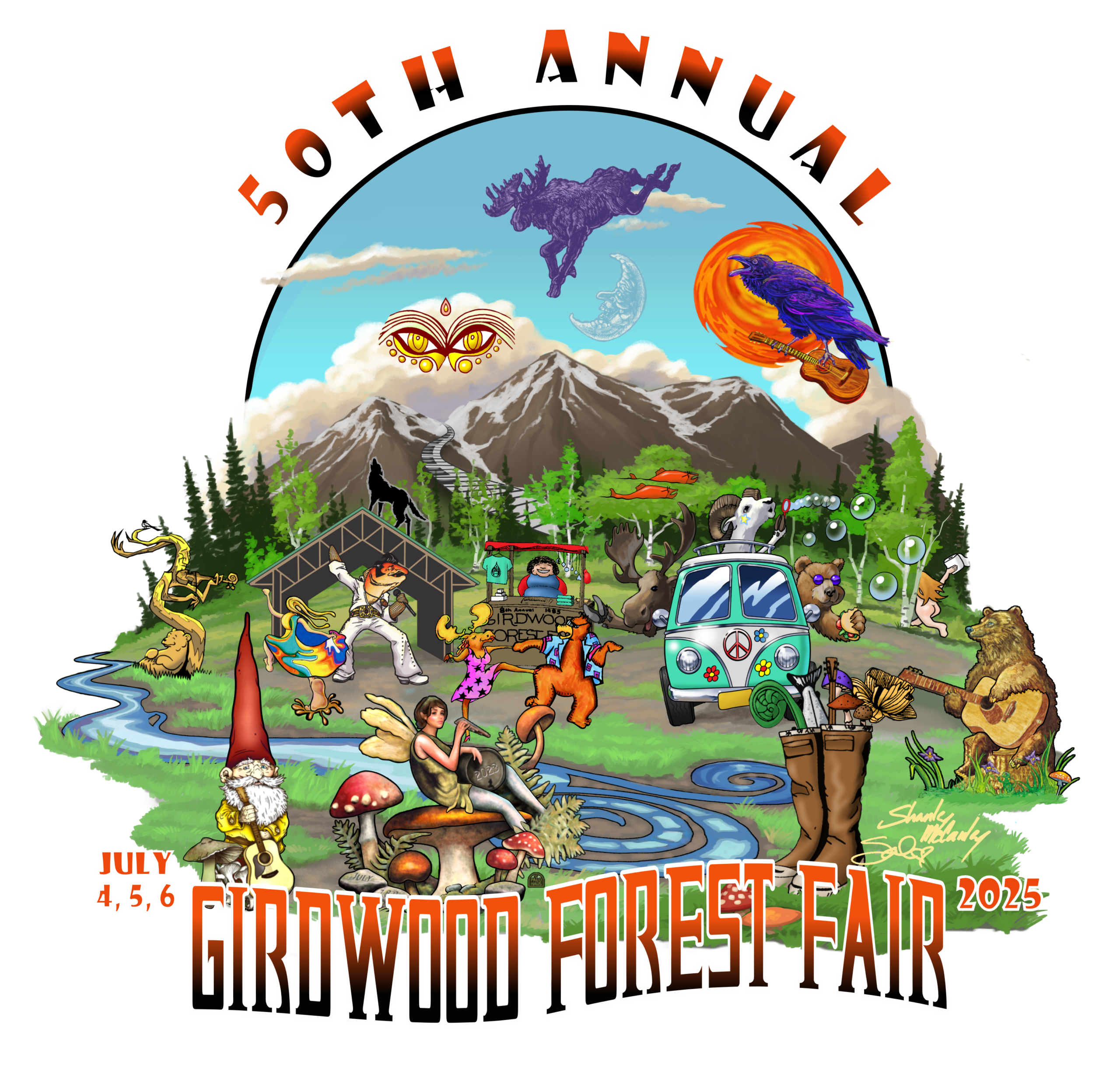 2025 Girdwood Forest Fair 50th Annual t-shirt design